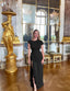 "Nadine" High Neck Draped Gown