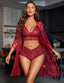 "Celeste" 3-Piece Lace Lingerie Robe Set