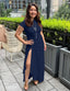 "Nadine" High Neck Draped Gown