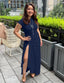 "Velise" Ruched High-Slit Maxi Dress