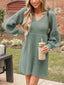Novessi | Honeycomb Knit V-Neck Sweater Dress