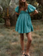 Mirelia | Babydoll Puff Sleeve Tie-Back Dress