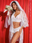 "Celeste" 3-Piece Lace Lingerie Robe Set