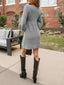 Novessi | Honeycomb Knit V-Neck Sweater Dress