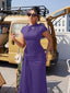 "Nadine" High Neck Draped Gown