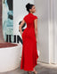 "Nadine" High Neck Draped Gown
