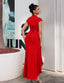 "Velise" Ruched High-Slit Maxi Dress