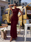 "Nadine" High Neck Draped Gown