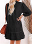 Dovanni | V-Neck Puff Sleeve Denim Babydoll Dress