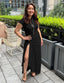 "Nadine" High Neck Draped Gown