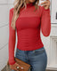 "Juno" Sheer Mesh Mock Neck Top