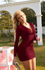 Zyvoria | Long Sleeve Ruched Bodycon Mini Dress