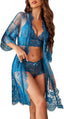 "Celeste" 3-Piece Lace Lingerie Robe Set