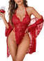 "Amour" Lace Robe Lingerie Set