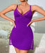 Avaska | Women’s Lace Trim Slit Sleep Dress
