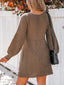Novessi | Honeycomb Knit V-Neck Sweater Dress