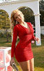 Zyvoria | Long Sleeve Ruched Bodycon Mini Dress