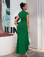 "Nadine" High Neck Draped Gown