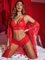 "Celeste" 3-Piece Lace Lingerie Robe Set