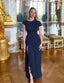"Nadine" High Neck Draped Gown
