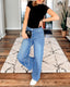 "Camryn" Wide-Leg Denim Trousers