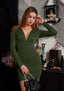 Zyvoria | Long Sleeve Ruched Bodycon Mini Dress