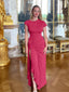 "Nadine" High Neck Draped Gown