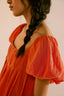 Mirelia | Babydoll Puff Sleeve Tie-Back Dress
