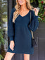 Novessi | Honeycomb Knit V-Neck Sweater Dress