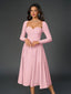 "Vienna" Long Sleeve Off-Shoulder Midi Dress