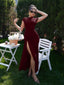 "Velise" Ruched High-Slit Maxi Dress