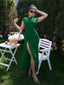 "Velise" Ruched High-Slit Maxi Dress