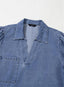 Dovanni | V-Neck Puff Sleeve Denim Babydoll Dress