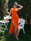 "Nadine" High Neck Draped Gown