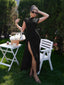 "Velise" Ruched High-Slit Maxi Dress