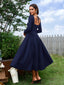 "Vienna" Long Sleeve Off-Shoulder Midi Dress