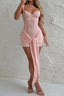 Luvoria | Corset Lace Mini Dress with Side Drape