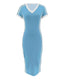 Clyvera | V-Neck Stripe Dress