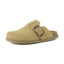 "Wren" Suede Buckle Clogs