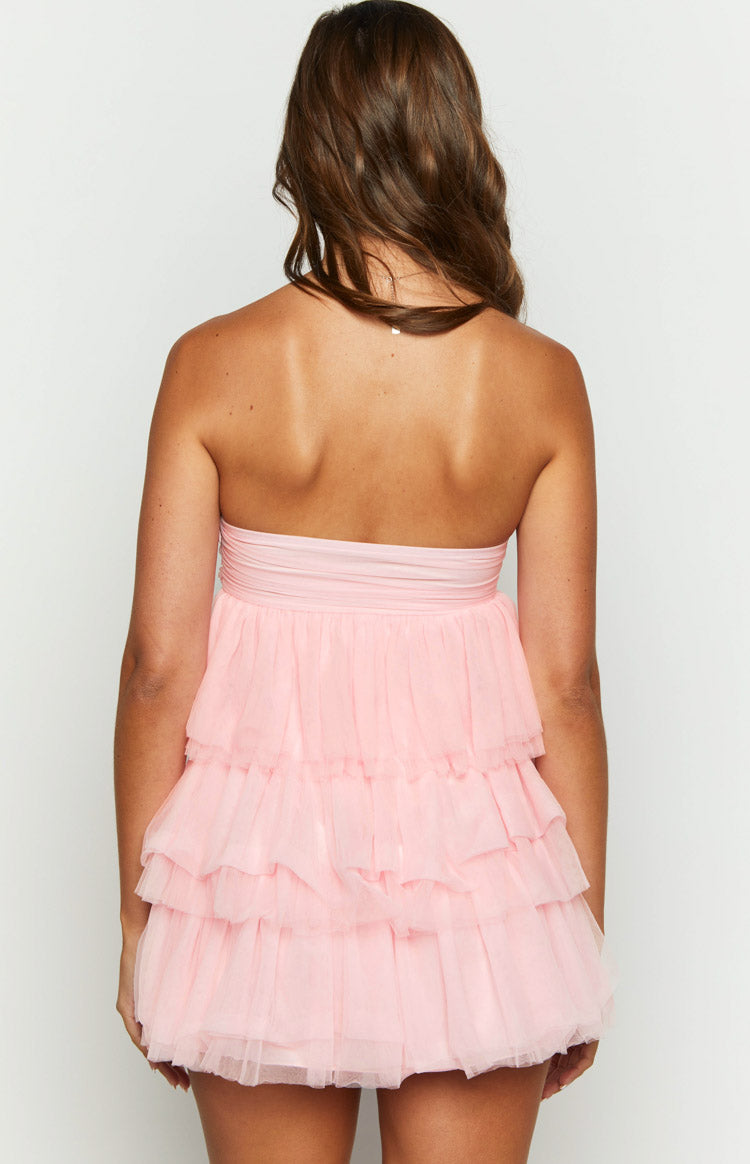 BELLAROSE RUFFLE MINI DRESS – PINK