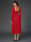 "Vienna" Long Sleeve Off-Shoulder Midi Dress