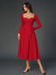 "Vienna" Long Sleeve Off-Shoulder Midi Dress