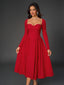"Tessa" Long Sleeve Midi Dress