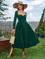 "Tessa" Long Sleeve Midi Dress