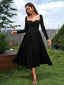 "Vienna" Long Sleeve Off-Shoulder Midi Dress