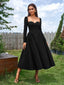 "Vienna" Long Sleeve Off-Shoulder Midi Dress