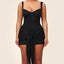 Luvoria | Corset Lace Mini Dress with Side Drape