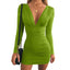 "Scarlett" Deep V Ruched Mini Dress