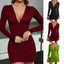 "Scarlett" Deep V Ruched Mini Dress