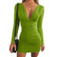 "Scarlett" Deep V Ruched Mini Dress